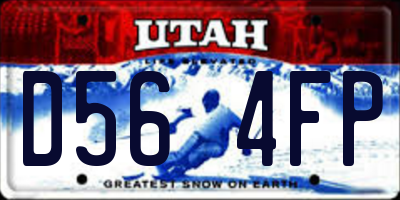 UT license plate D564FP