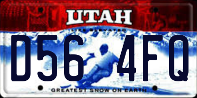 UT license plate D564FQ
