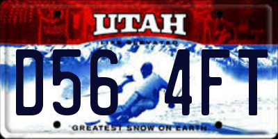 UT license plate D564FT
