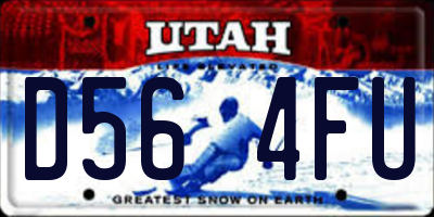 UT license plate D564FU