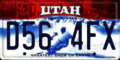 UT license plate D564FX