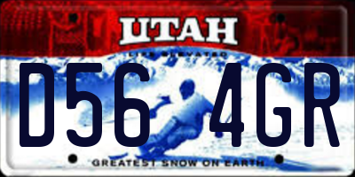 UT license plate D564GR
