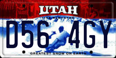 UT license plate D564GY