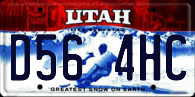 UT license plate D564HC