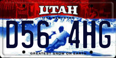 UT license plate D564HG