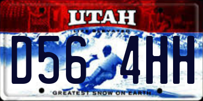 UT license plate D564HH