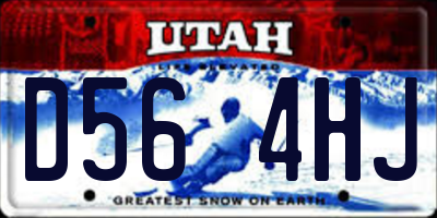UT license plate D564HJ