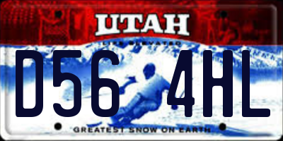 UT license plate D564HL