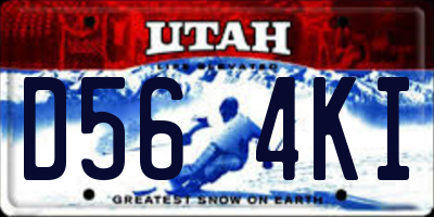 UT license plate D564KI