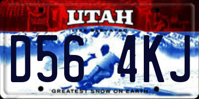 UT license plate D564KJ