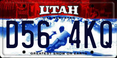 UT license plate D564KQ