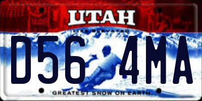 UT license plate D564MA