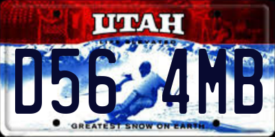 UT license plate D564MB