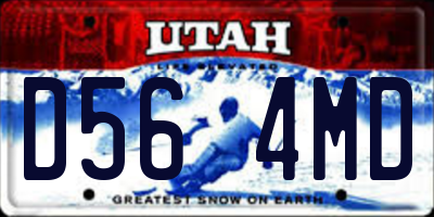 UT license plate D564MD