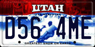 UT license plate D564ME