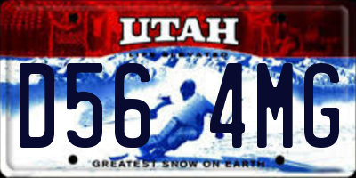 UT license plate D564MG