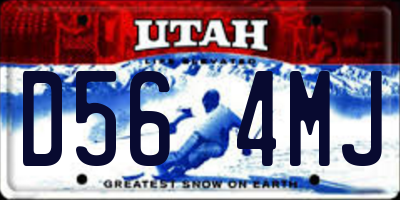 UT license plate D564MJ