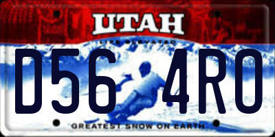 UT license plate D564RO