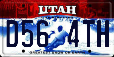 UT license plate D564TH