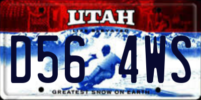 UT license plate D564WS