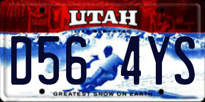 UT license plate D564YS