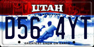 UT license plate D564YT