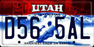 UT license plate D565AL