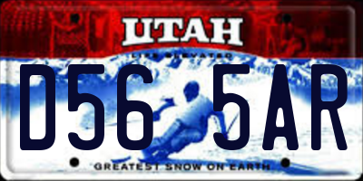 UT license plate D565AR