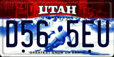UT license plate D565EU