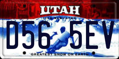 UT license plate D565EV
