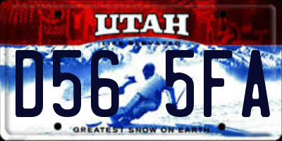 UT license plate D565FA