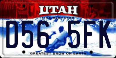 UT license plate D565FK