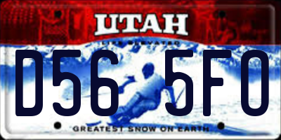 UT license plate D565FO
