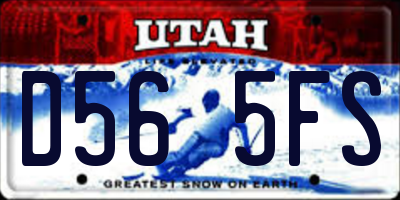 UT license plate D565FS