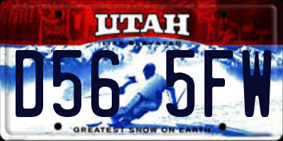 UT license plate D565FW