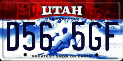 UT license plate D565GF