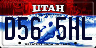 UT license plate D565HL