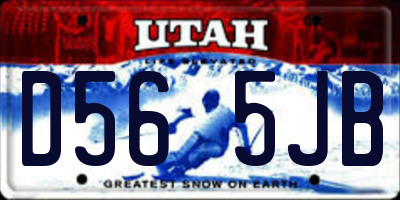 UT license plate D565JB
