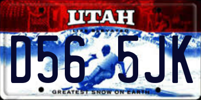 UT license plate D565JK