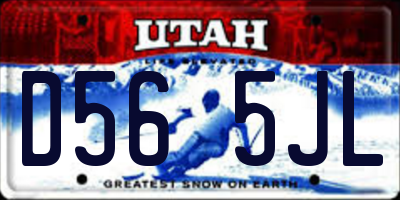 UT license plate D565JL