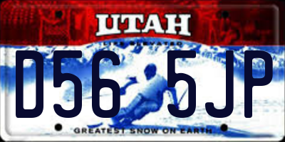 UT license plate D565JP