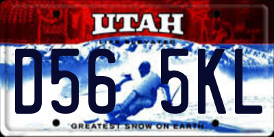 UT license plate D565KL