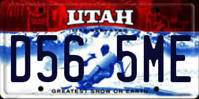 UT license plate D565ME