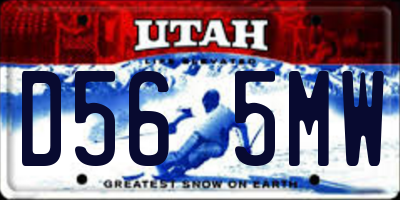 UT license plate D565MW