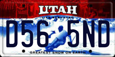 UT license plate D565ND
