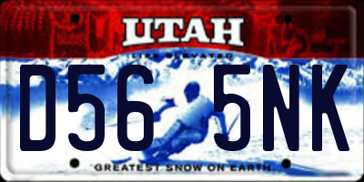 UT license plate D565NK