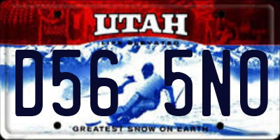 UT license plate D565NO