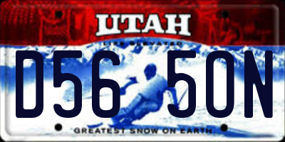 UT license plate D565ON
