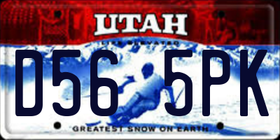 UT license plate D565PK