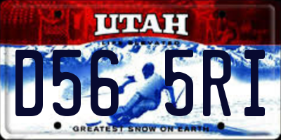 UT license plate D565RI